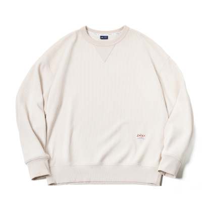 美式復古雪尼爾衛衣女秋套頭長袖打底T恤插肩袖圓領上衣-Retro's Wear