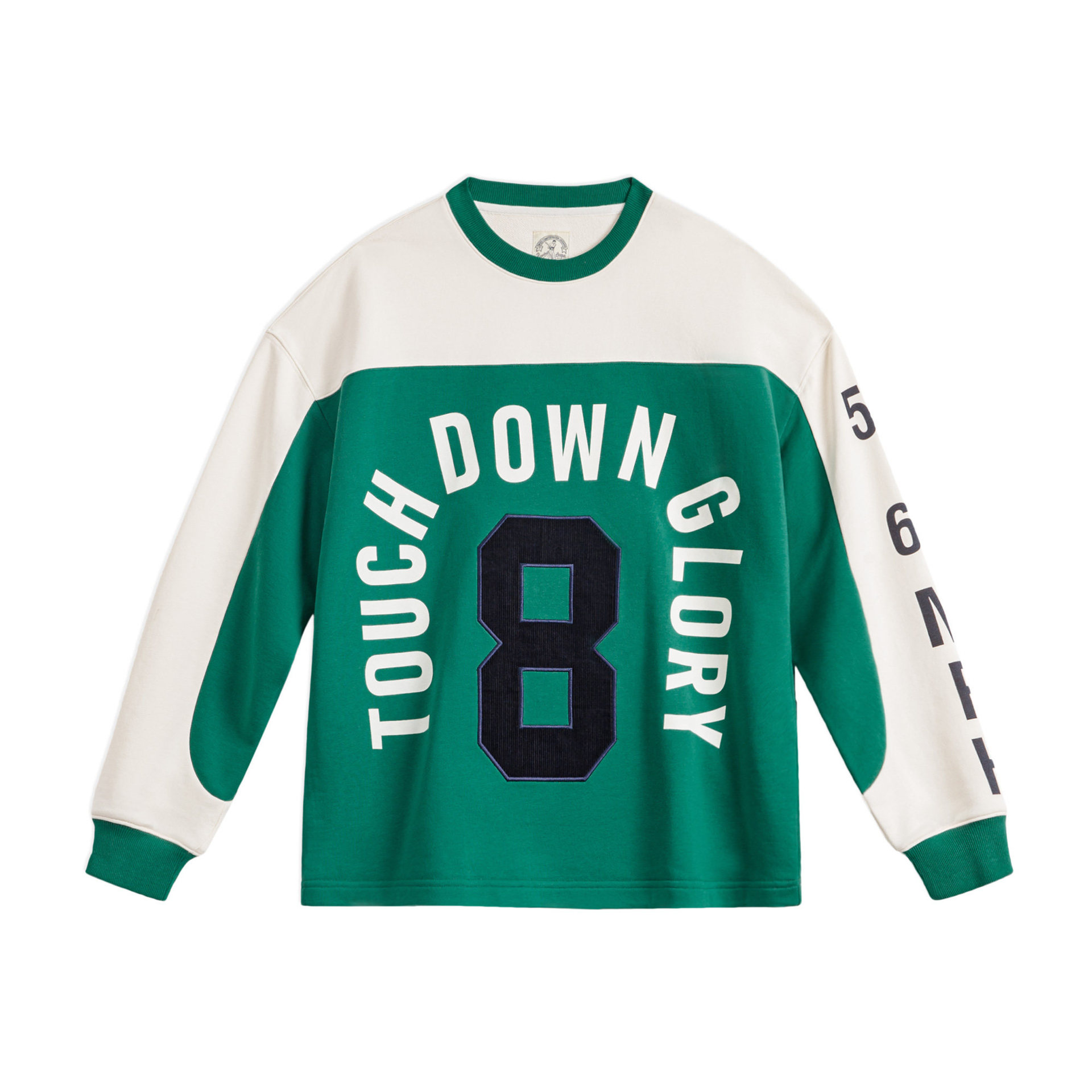 美式復古球衣風撞色長袖T恤數位圓領套頭衛衣外套男款春