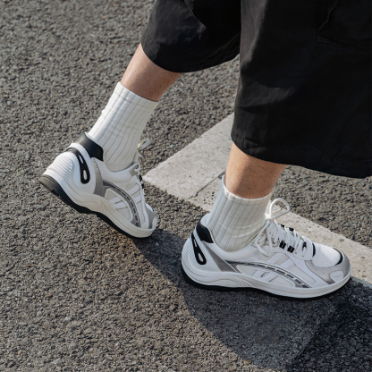 MRA金屬銀復古慢跑鞋男2026新款夏季透氣網面輕便百搭運動休閒鞋