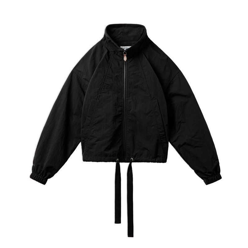 美式復古抽繩夾克翻領可收腰工裝外套小個子寬鬆上衣春秋季女-Retro's Wear