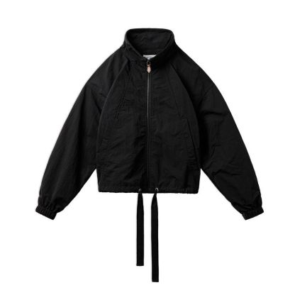 美式復古抽繩夾克翻領可收腰工裝外套小個子寬鬆上衣春秋季女-Retro's Wear
