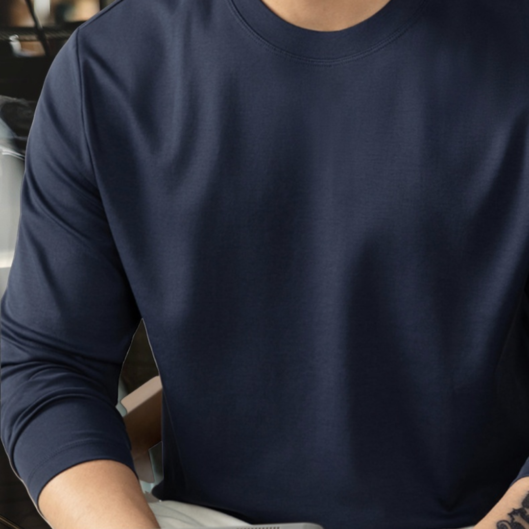 Cloudweave雲感液氨絲光棉長袖T恤男打底衫