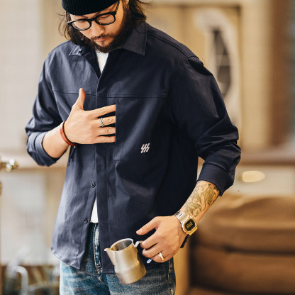 美式簡約長袖男士襯衫2026春季新款休閒工裝襯衣外套