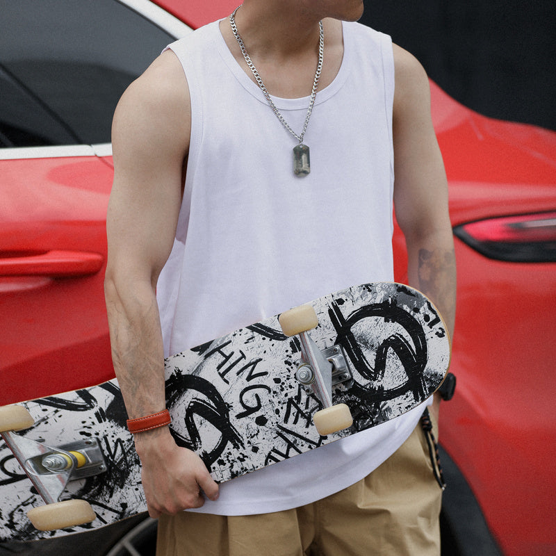 戶外美式背心男重磅復古寬鬆運動無袖棉T恤圓領夏季潮牌坎肩-Retro's Wear