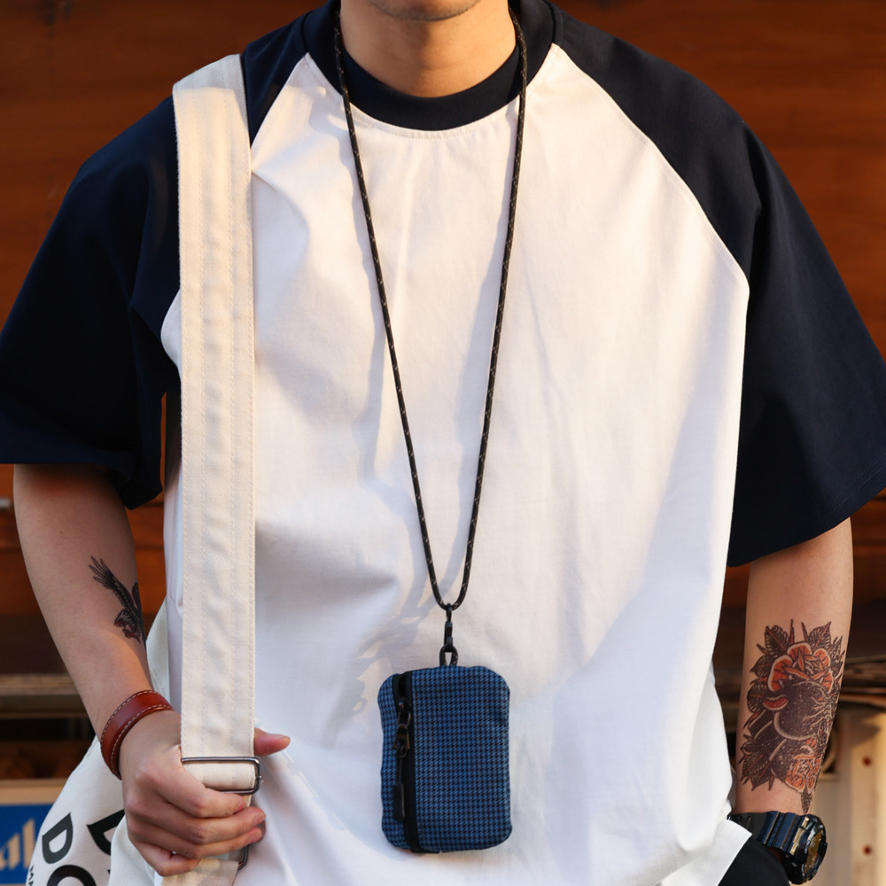 重磅305g撞色挿件短袖T恤男美式休閒寬鬆運動百搭打底衫