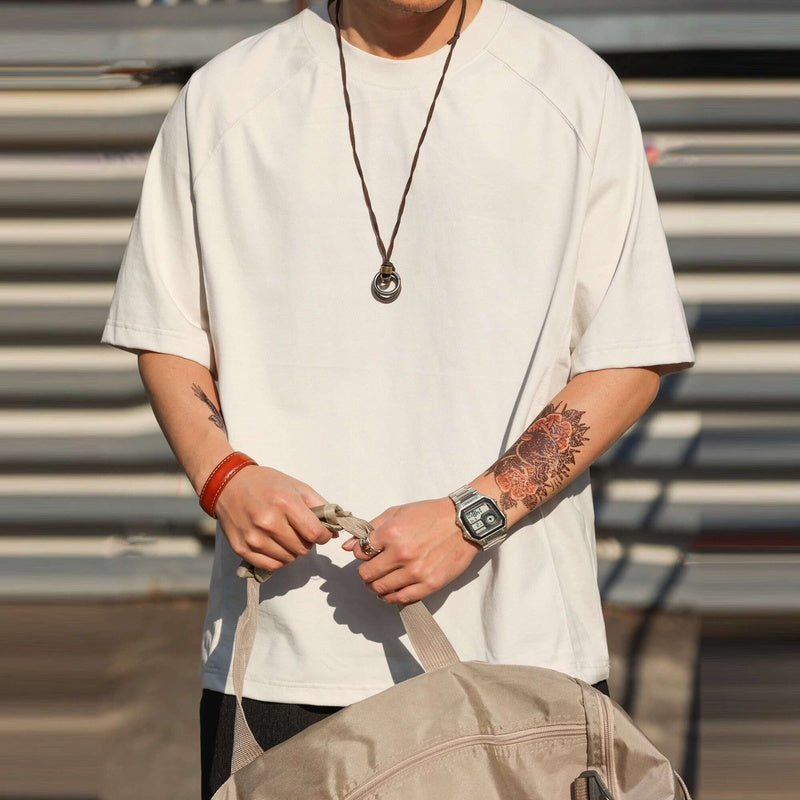 美式休閒索羅娜凉感防曬短袖T恤男透氣抗菌插肩袖體恤夏