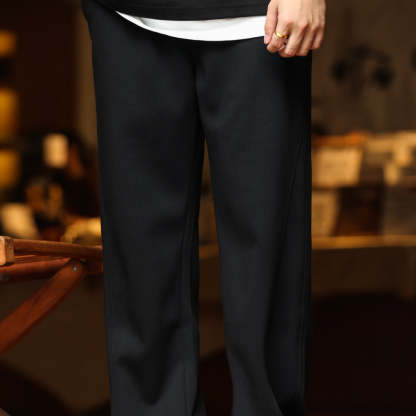 重磅垂感cleanfit衛褲男美式鬆弛感抽繩寬鬆直筒休閒運動褲-Retro's Wear