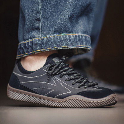 新款黑色薄底德訓鞋男夏季飛織襪鞋輕便軟底復古運動休閒板鞋