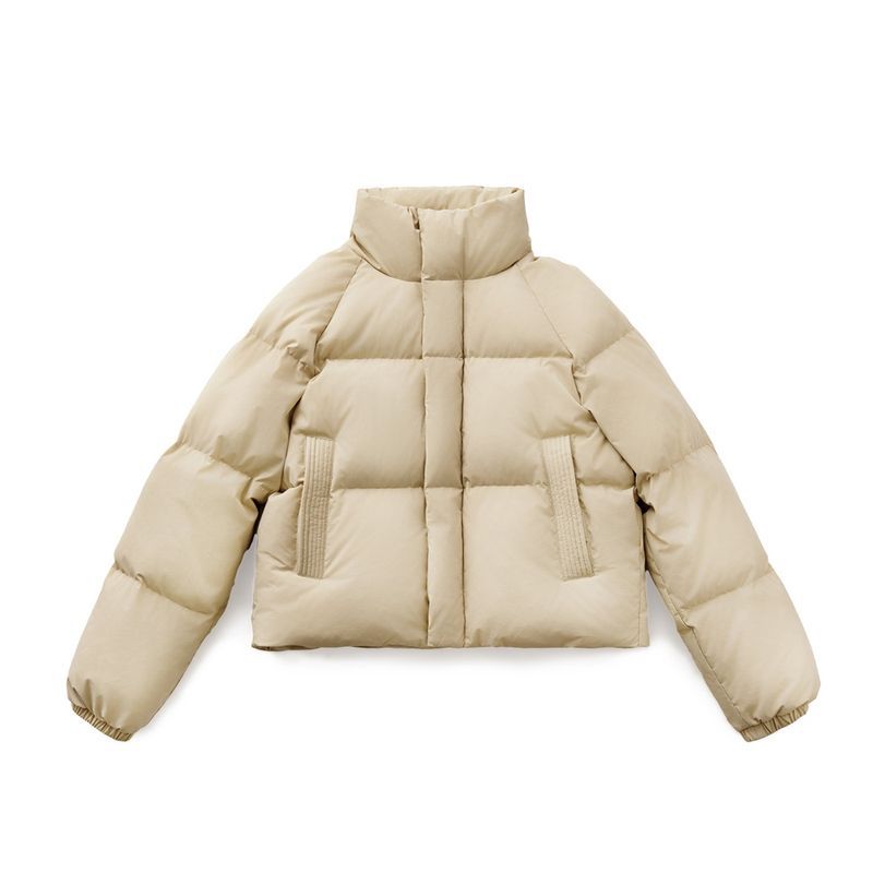 90白鴨絨羽絨服立領廓形小個子加厚保暖麵包服外套短款冬季女-Retro's Wear