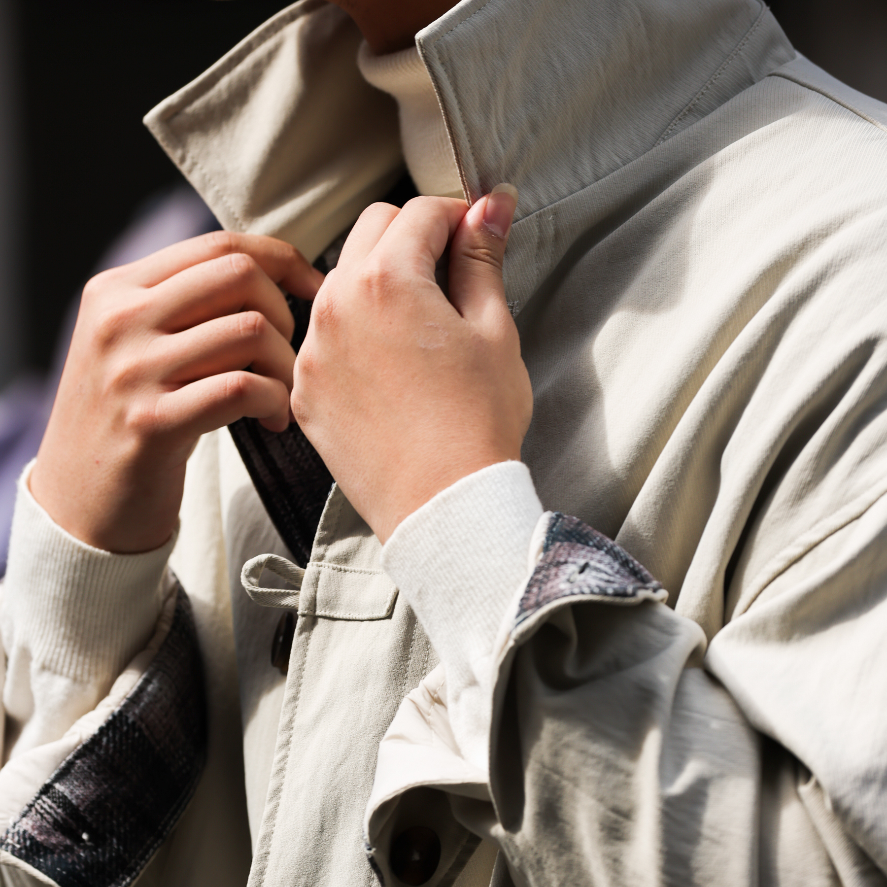 美式休閒翻領中長款風衣男夾棉加厚單排扣簡約棉衣外套