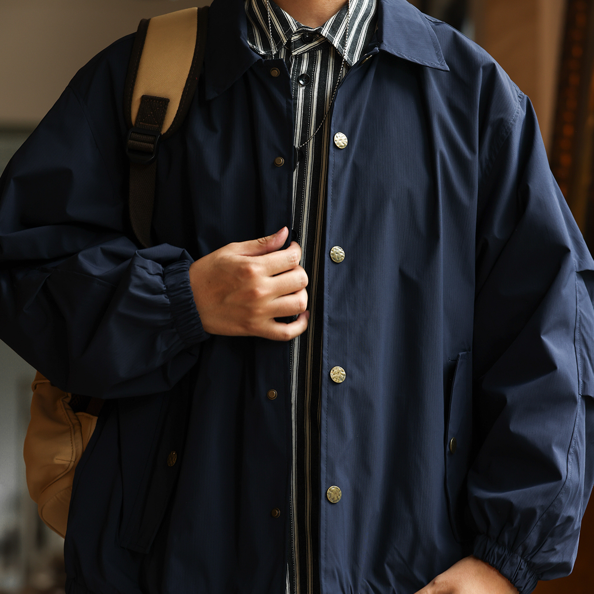 日系復古翻領教練夾克男cleanfit寬鬆薄款休閒工裝外套