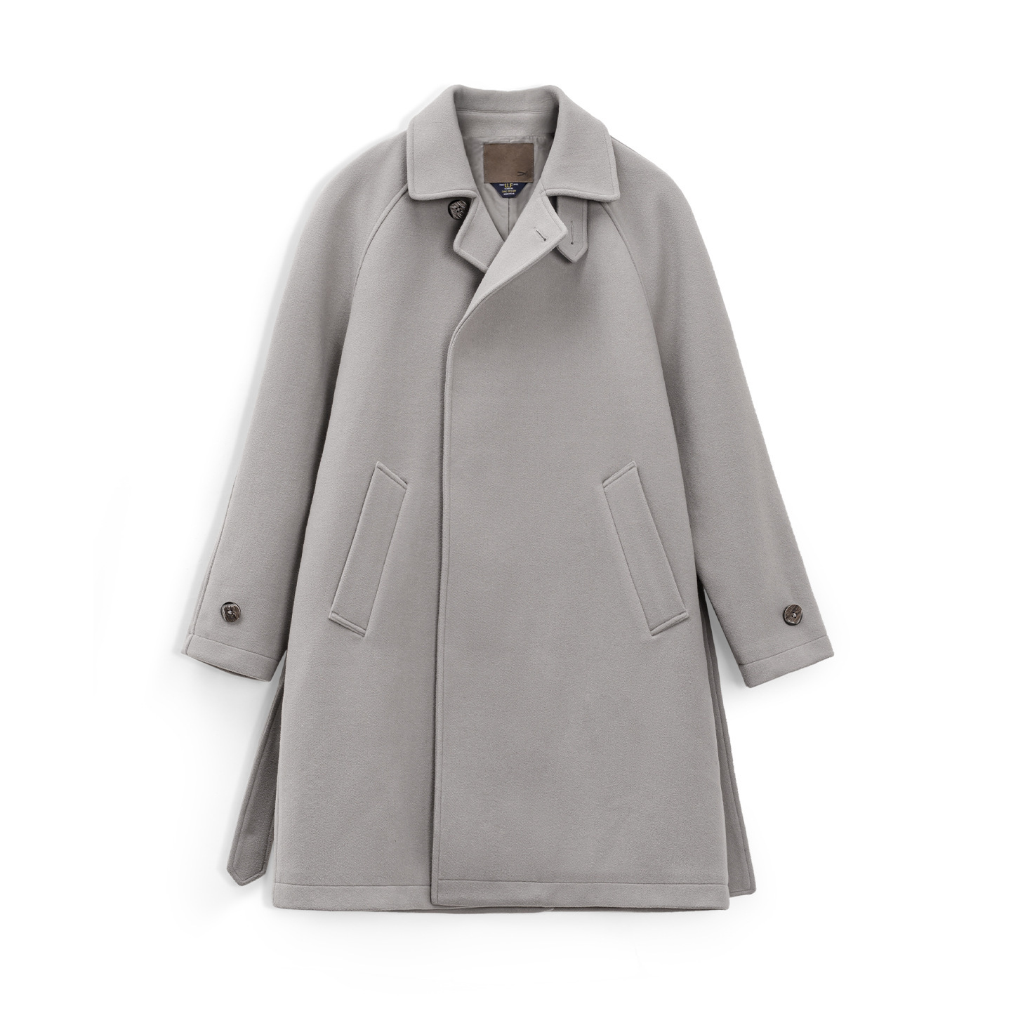 德式灰色巴爾瑪肯風衣中長款戰壕大衣廓形英倫外套男秋