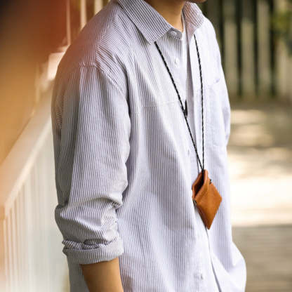 日系高級感細條紋長袖襯衫男純棉疊穿艺文復古休閒襯衣秋-Retro's Wear