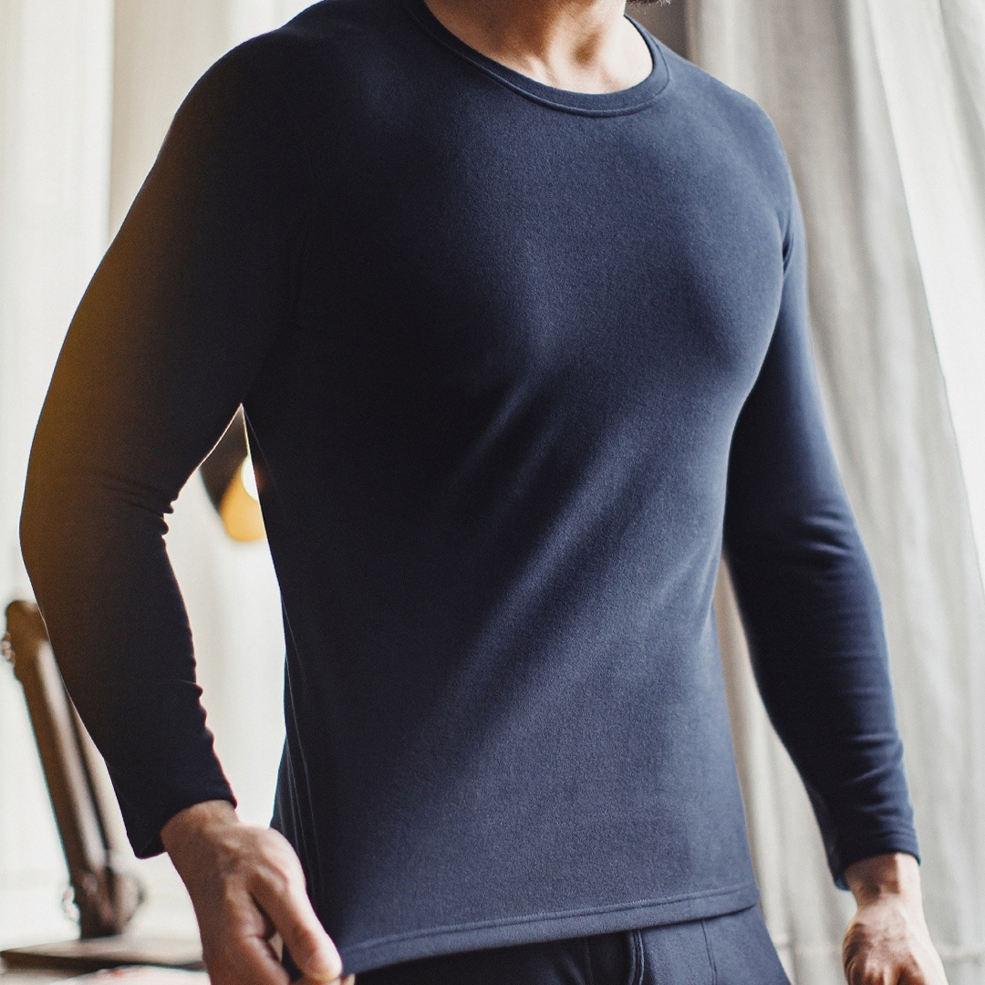 極度溫感無痕保暖內衣套裝抗菌防靜電打底衫秋衣褲男秋冬