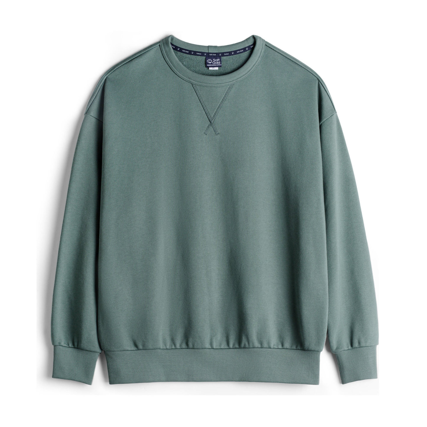 美式新疆棉衛衣紫色圓領套頭無帽外穿寬鬆長袖外套男款春