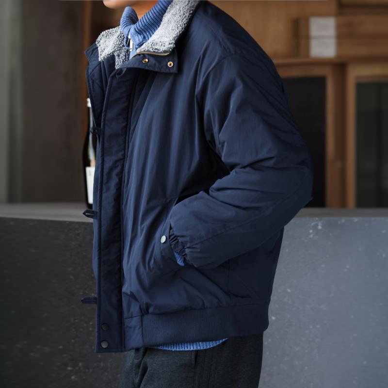 保暖羊羔絨防風立領工裝夾克男寬鬆美式休閒加厚棉衣冬