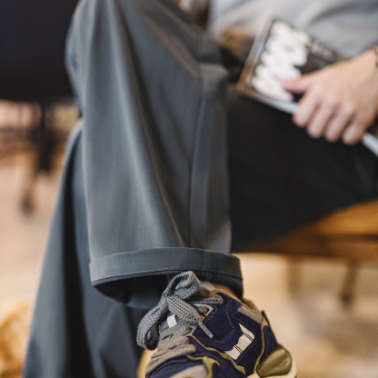 美式人字紋休閒褲直筒休閒黑色通勤打褶皺A字西褲男款春