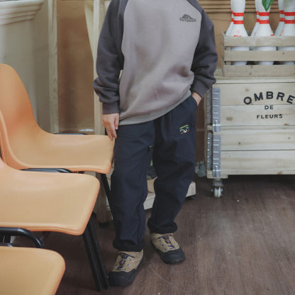 山系戶外童裝2025冬季款兒童加絨褲子男童耐磨速幹長褲男童休閒褲