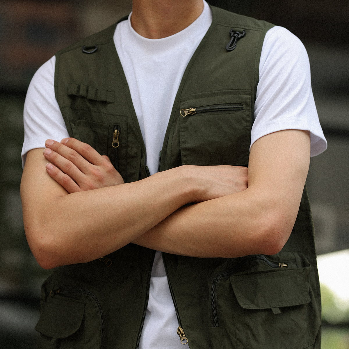 美式戶外戰術工裝馬甲男多口袋透氣攝影釣魚無袖坎肩夏