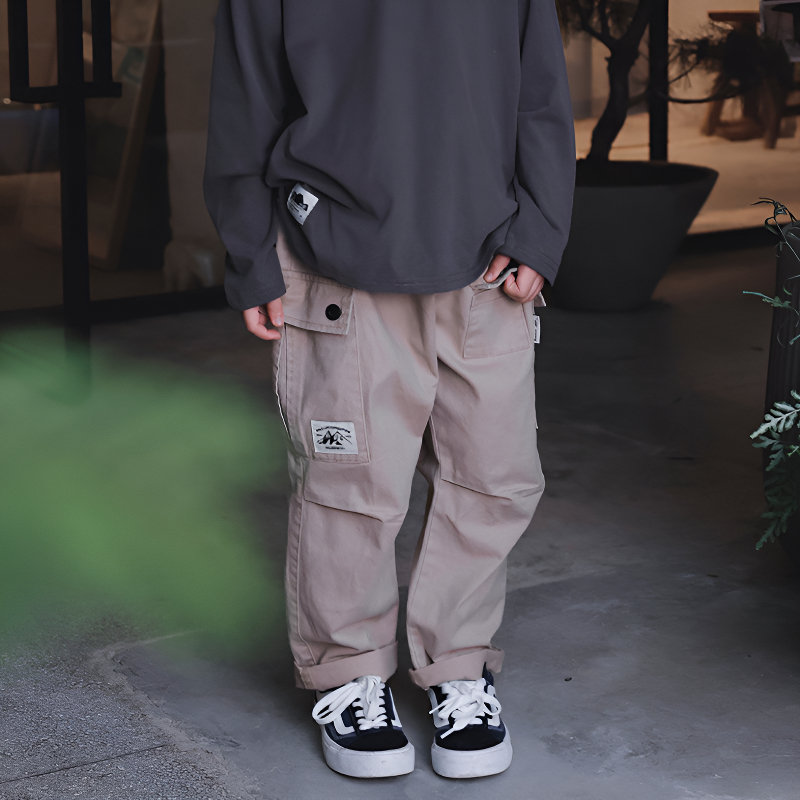 兒童褲子2025秋季新款男童日系工裝褲兒童長褲中大童直筒休閒褲子