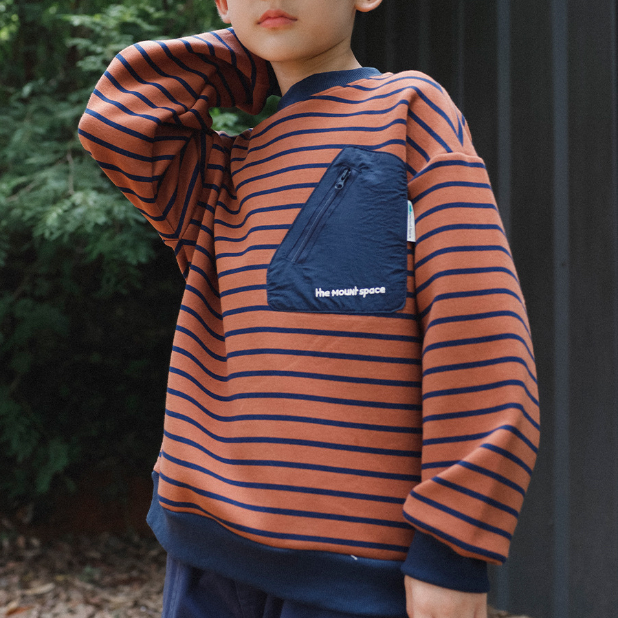 男童奧粒絨衛衣2025冬季款兒童撞色口袋長袖休閒圓領上衣大童衣服