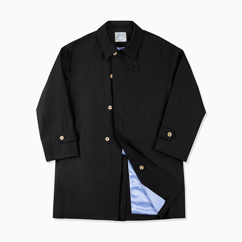 MRA 華達呢巴爾瑪肯風衣中長款疊門襟重磅浴血黑幫大衣外套春