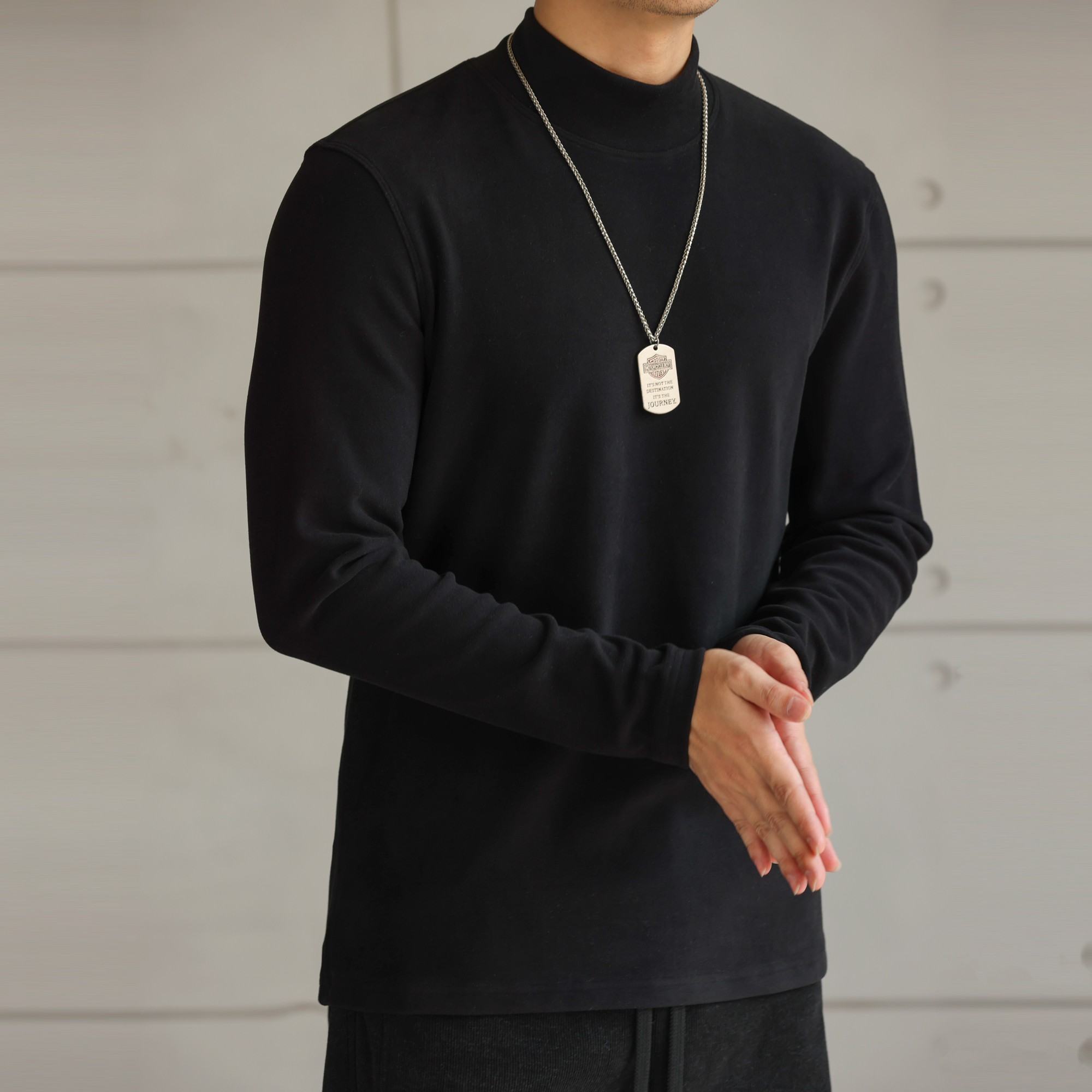 雙面一體絨半高領打底衫男300g重磅保暖抗靜電長袖T恤