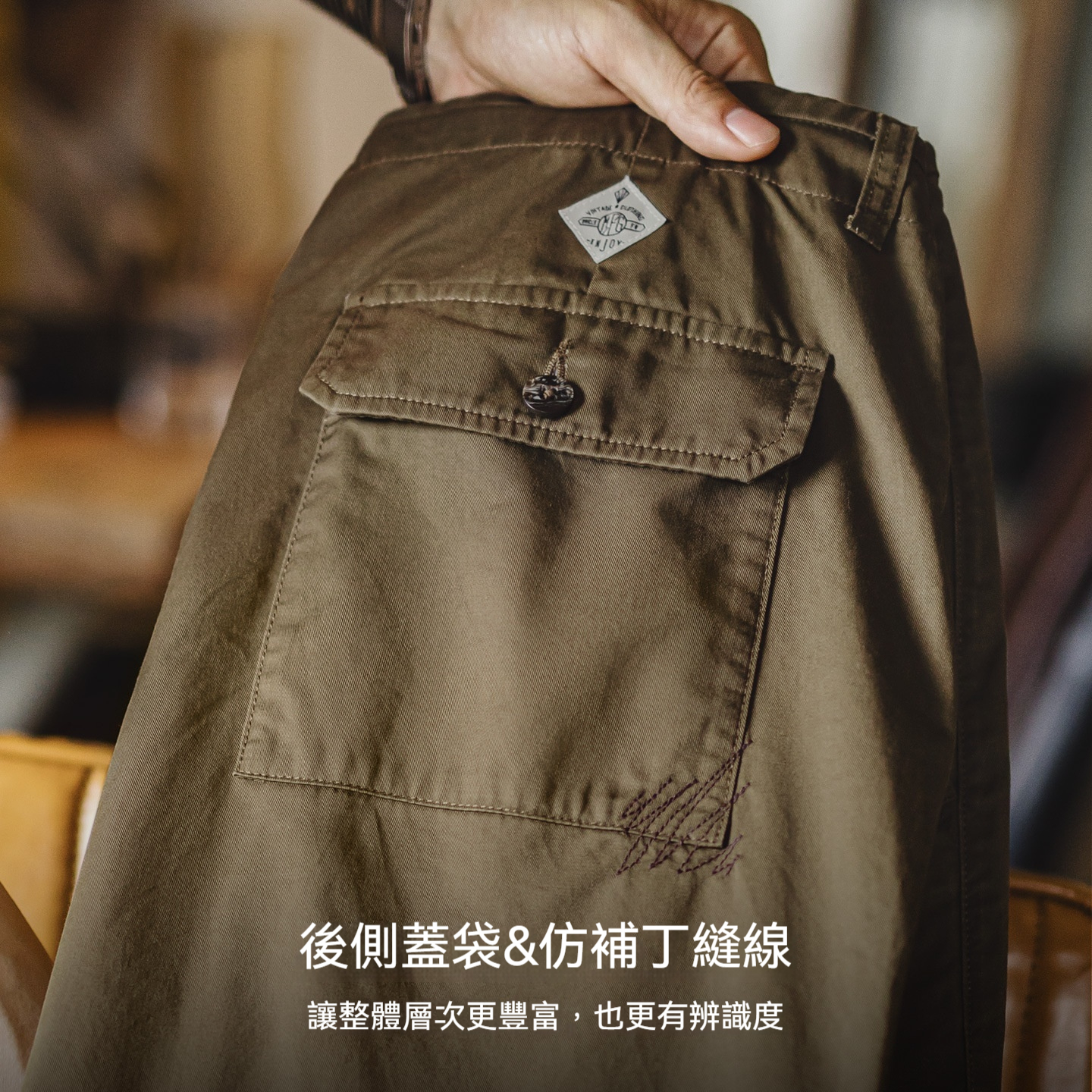 美式復古Chino褲卡其色直筒奇諾褲休閒純棉長褲子男秋冬