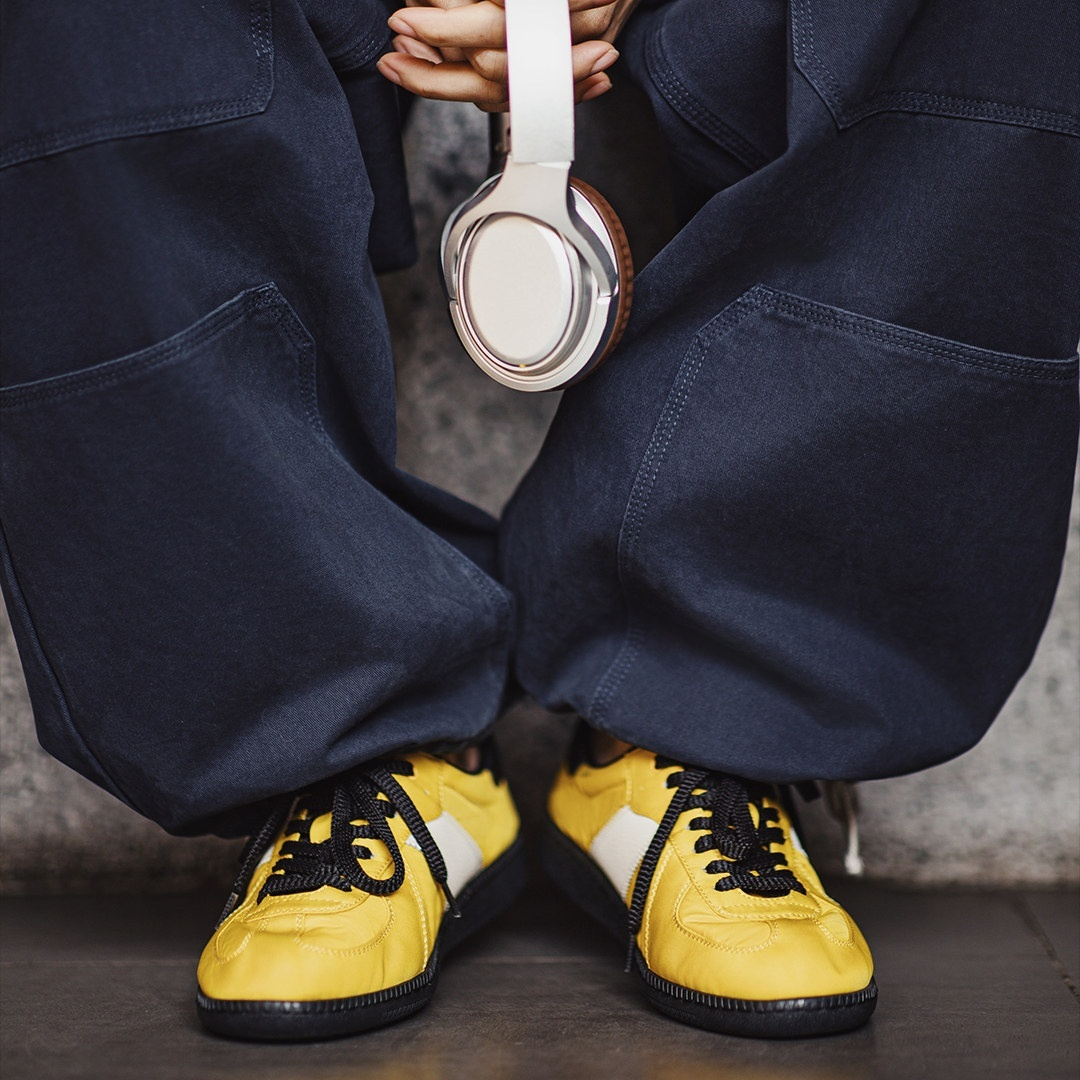 軟刃新款黃色復古德訓鞋圓頭男士春夏季透氣運動休閒軟底板鞋