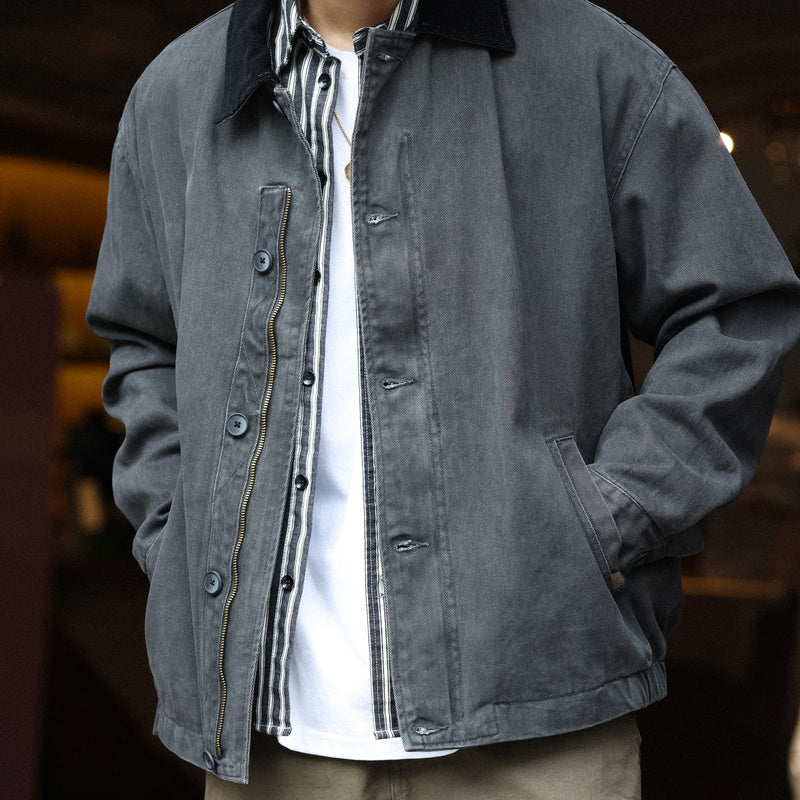 美式Vintage經典N-1甲板服休閒夾克男復古做舊酵素水洗外套-Retro's Wear