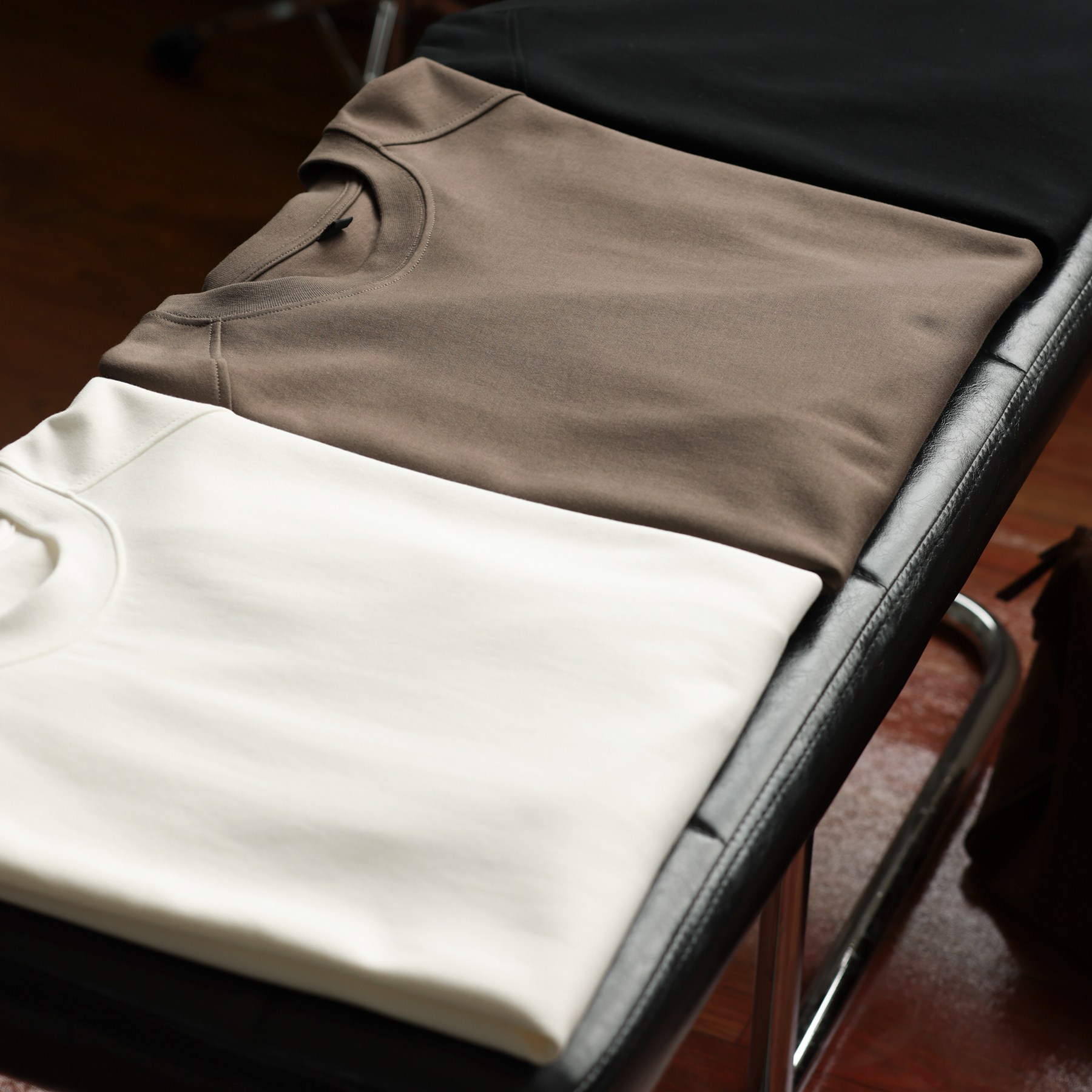 美式休閒280g拼接款長袖T恤男馬鞍肩設計cleanfit打底衫