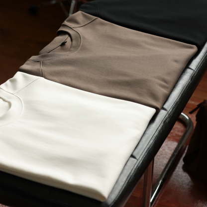 美式休閒280g拼接款長袖T恤男馬鞍肩設計cleanfit打底衫