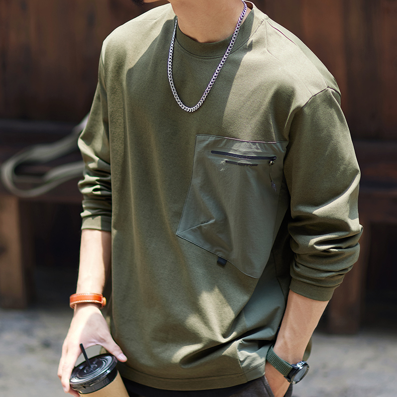 美式戶外工裝長袖t恤男2025秋季新款吸濕速幹上衣男士透氣打底衫