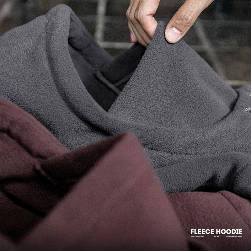 美式休閒搖粒絨巴拉克拉法連帽衛衣防風套頭面罩上衣男秋-Retro's Wear