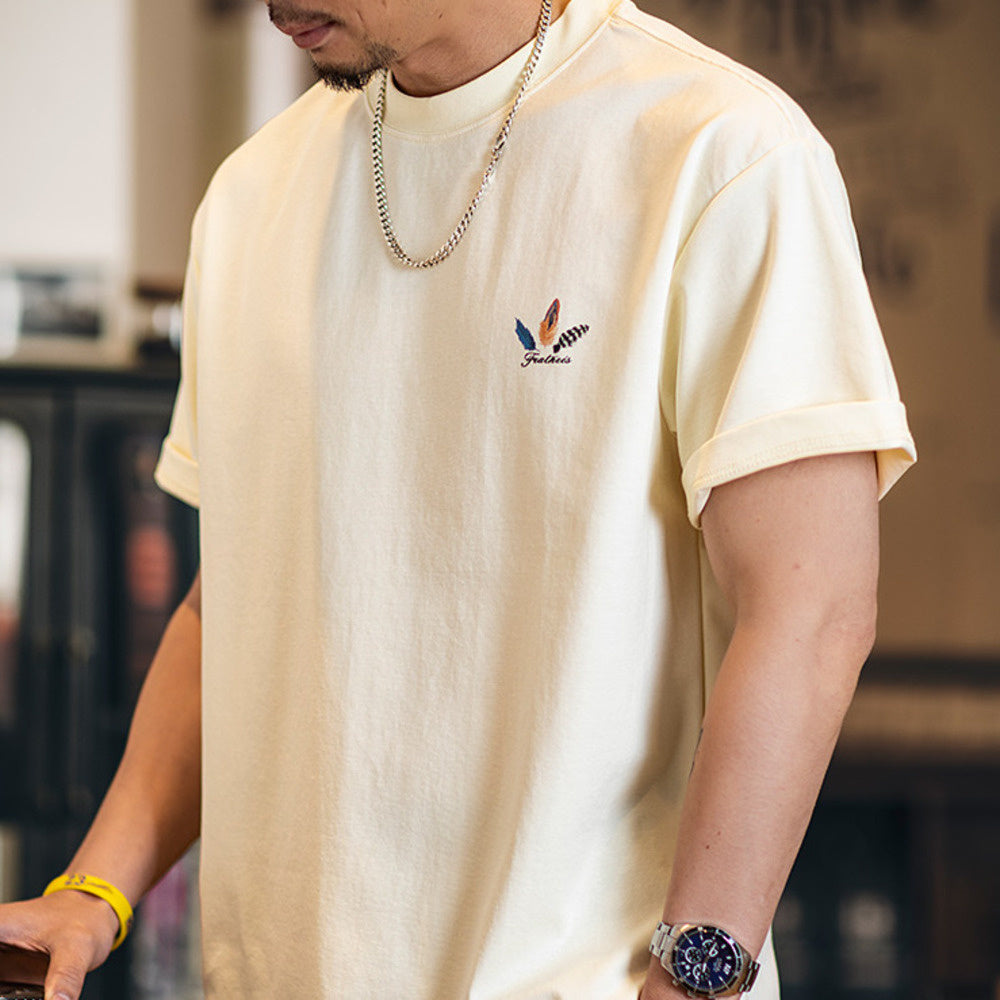 美式復古趣味印花短袖t恤男2025夏季新款寬鬆休閒彩繪半袖體恤