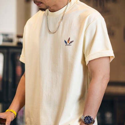 美式復古趣味印花短袖t恤男2025夏季新款寬鬆休閒彩繪半袖體恤