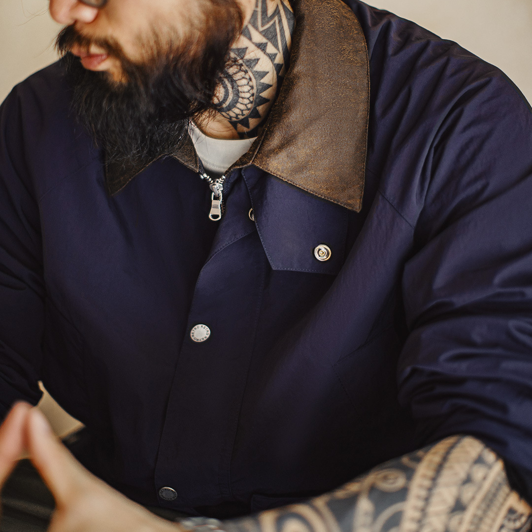 美式復古Safari遊獵裝夾克防水藍色vintage風衣外套男秋