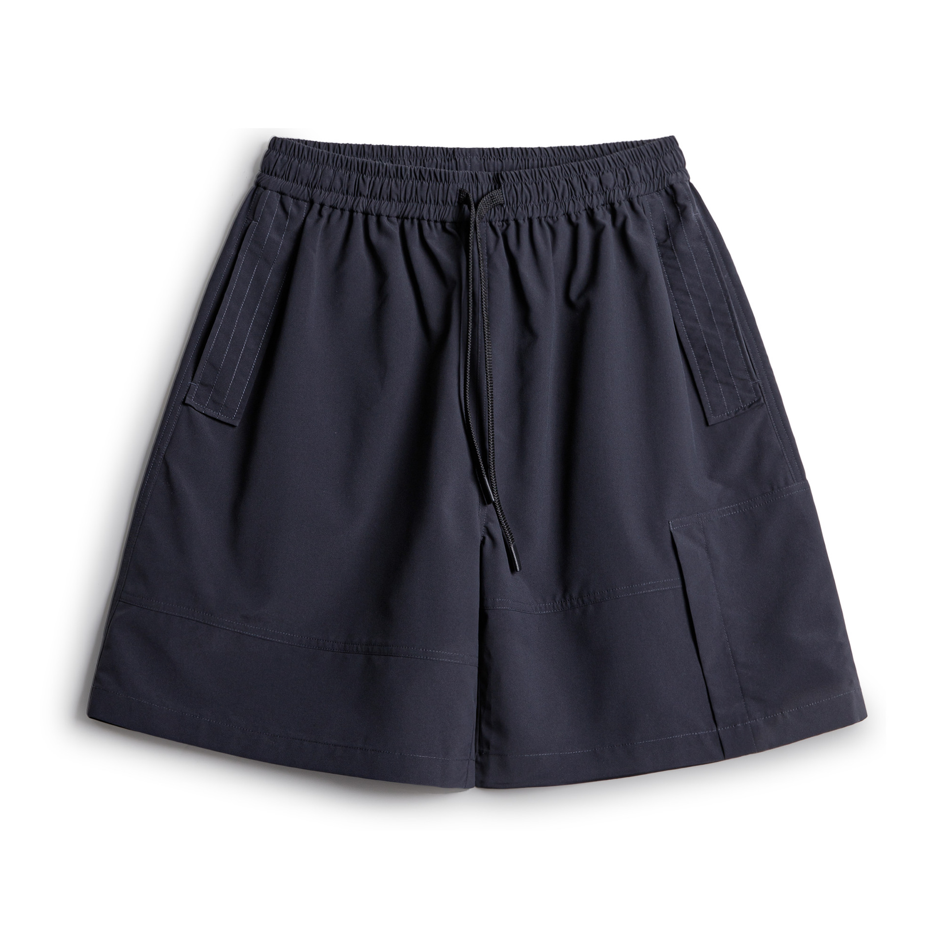 美式紅色短褲抽繩鬆緊腰直筒寬鬆外穿大口袋五分褲男夏季