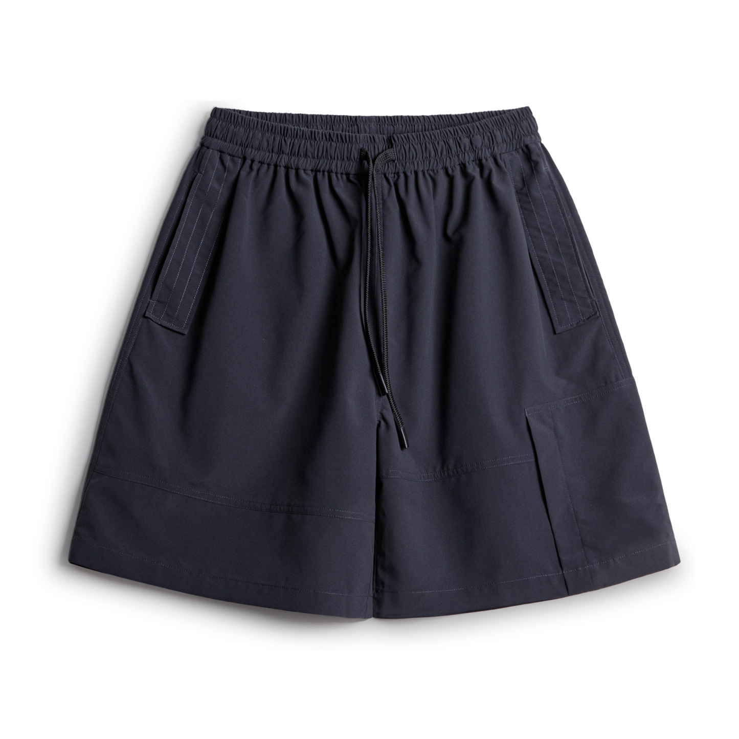 美式紅色短褲抽繩鬆緊腰直筒寬鬆外穿大口袋五分褲男夏季