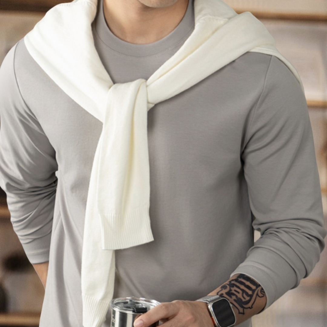 Cloudweave雲感液氨絲光棉長袖T恤男打底衫