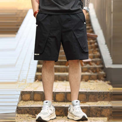 美式休閒薄款速幹工裝短褲男多口袋設計戶外運動五分褲