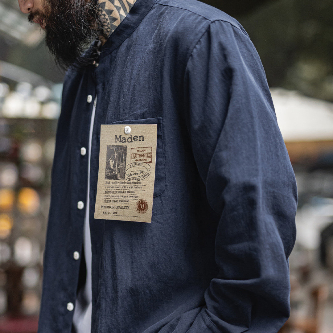 萊賽爾長袖襯衫天絲日系鬆弛感襯衣美式老錢風外套男士春