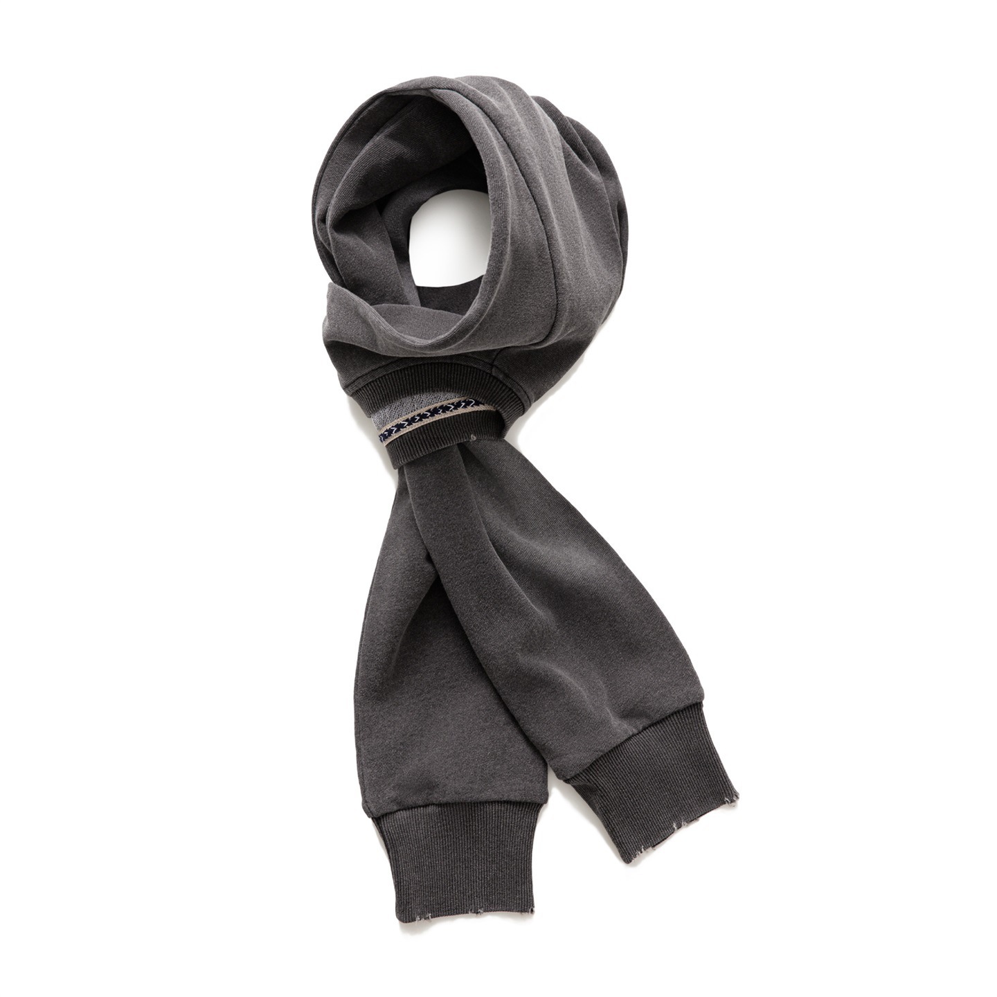 復古藍色針織長款披肩圍巾兩用保暖護頸圍脖外搭護肩女士秋冬