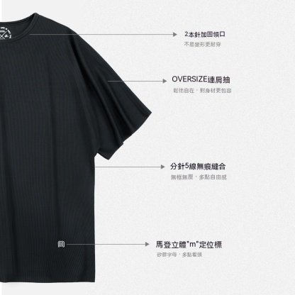 美式休閒二本針科技冰薄短袖豎紋坑條透氣寬鬆T恤男夏季-Retro's Wear
