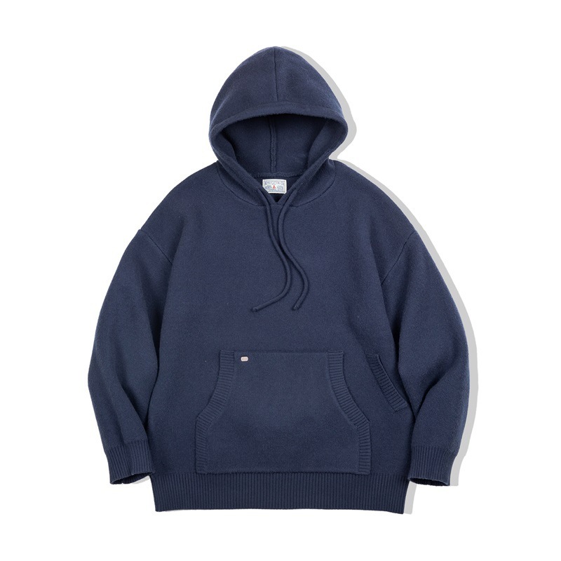 美式休閒重磅連帽針織衫衛衣cityboy套頭加厚外套男秋冬-Retro's Wear