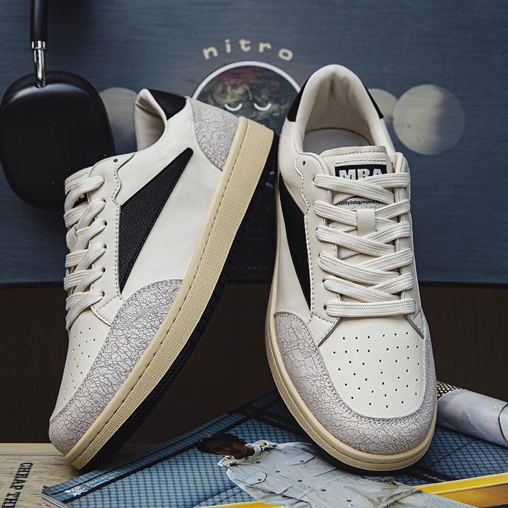 MRA爆裂紋板鞋男款2026新款復古ro小白鞋百搭運動休閒鞋潮鞋子春