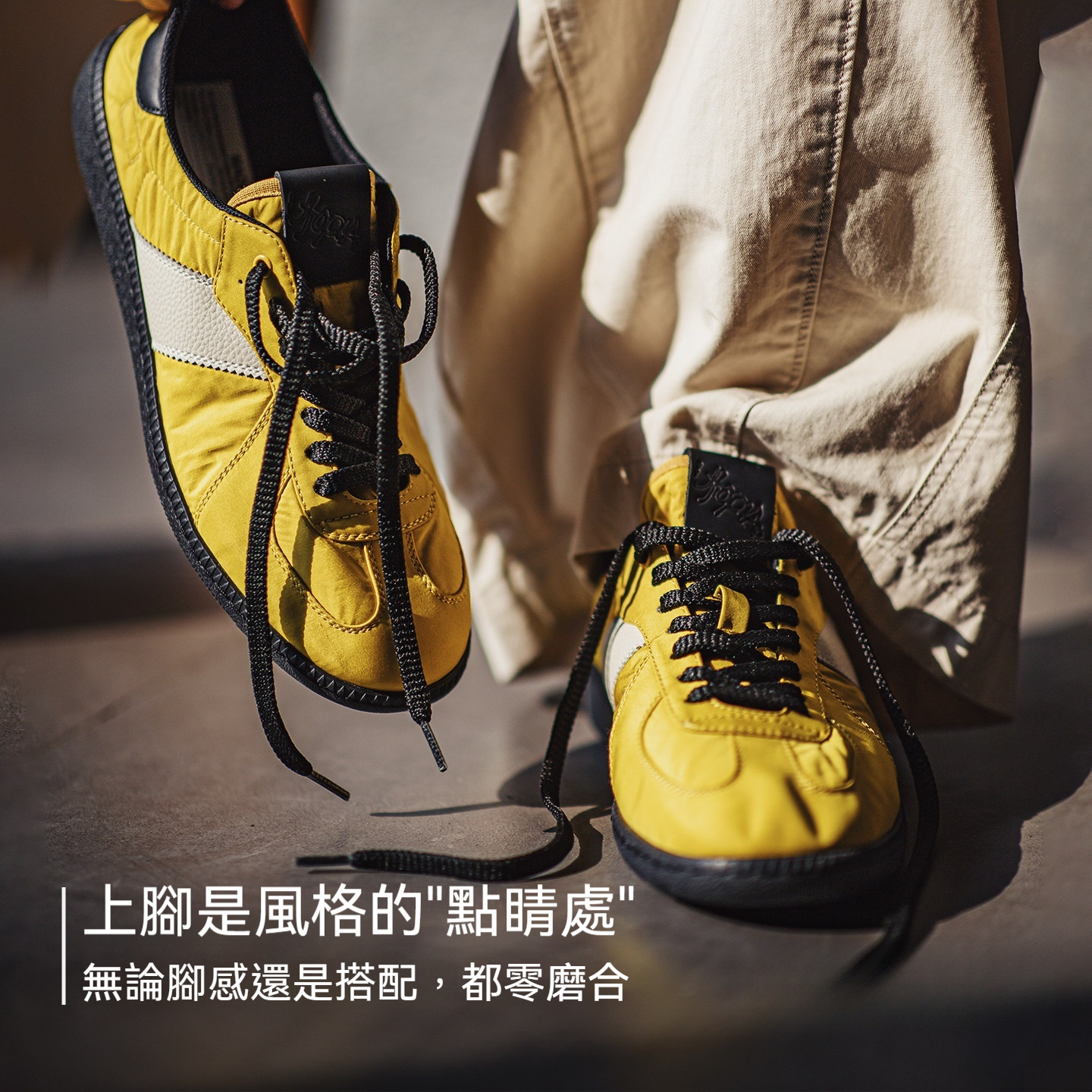 軟刃新款黃色復古德訓鞋圓頭男士春夏季透氣運動休閒軟底板鞋