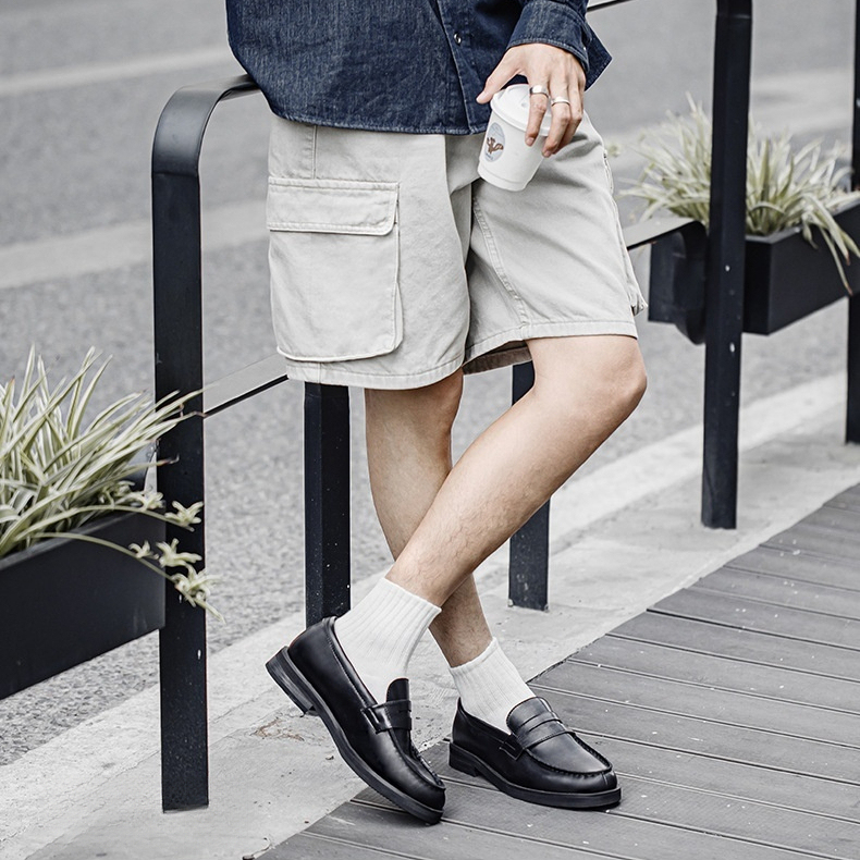 MRA便士樂福鞋男鞋2025新款莫卡辛通勤德比老錢風一脚蹬休閒皮鞋