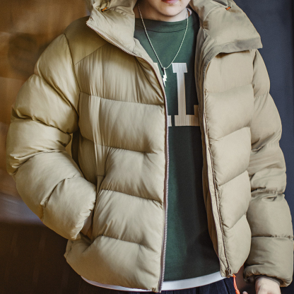 美式連帽立領棉服山系戶外軟殼衍縫麵包服短款外套男秋冬