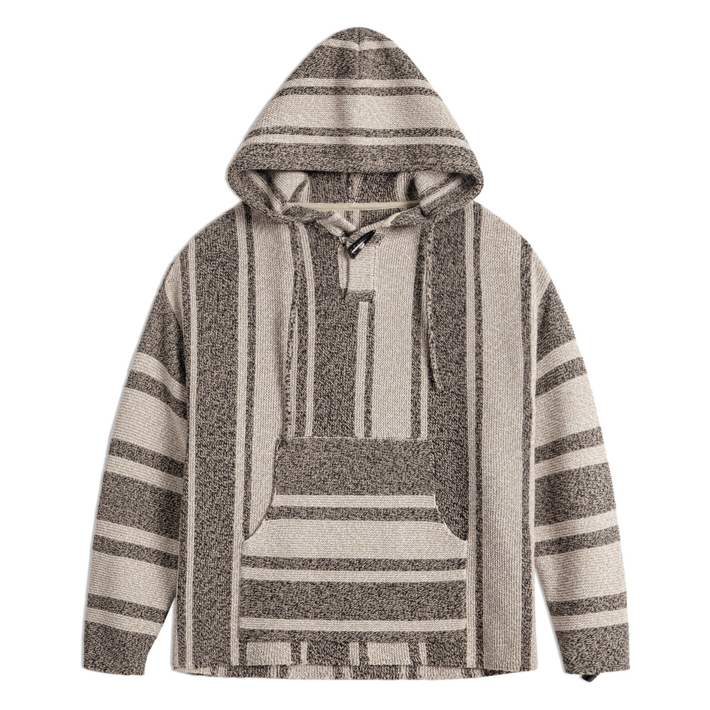 美式復古巴哈半開襟連帽衛衣套頭針織衫薄款垂感外套男春